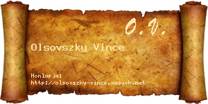 Olsovszky Vince névjegykártya
